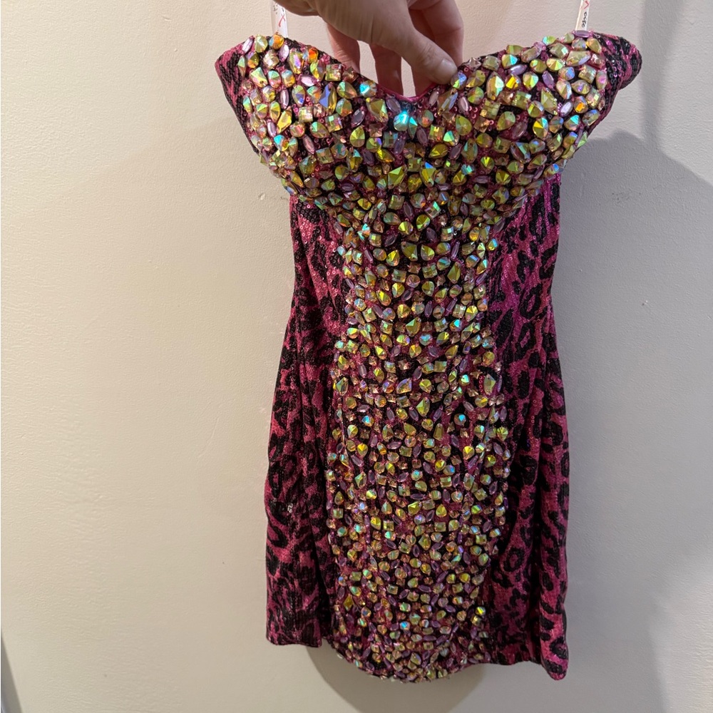 Xcite Pink and Gold Mini Dress
